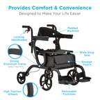 Gemini 2 in 1 Rollator Transport Chair
