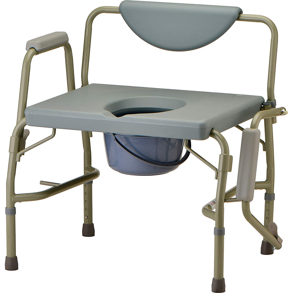 Heavy Duty Bariatric Drop Arm Transfer Commode