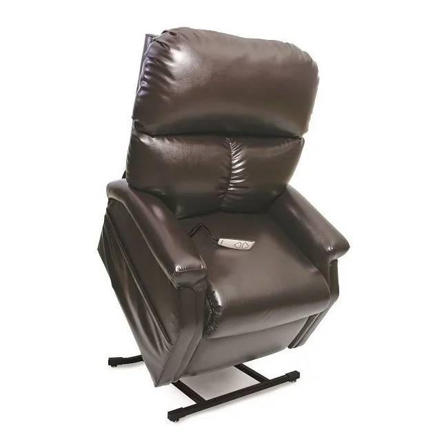 Brown leather recliner chair on a white background