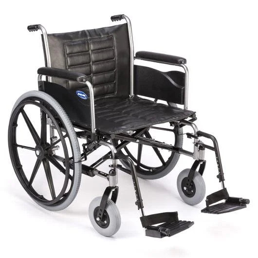 Black manual wheelchair with a visible brand logo on a white background