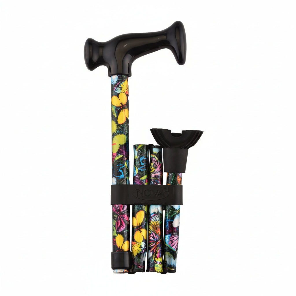 Folding Cane with Mini Quad Tip