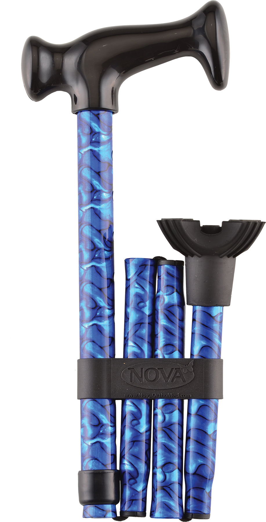 Folding Cane with Mini Quad Tip