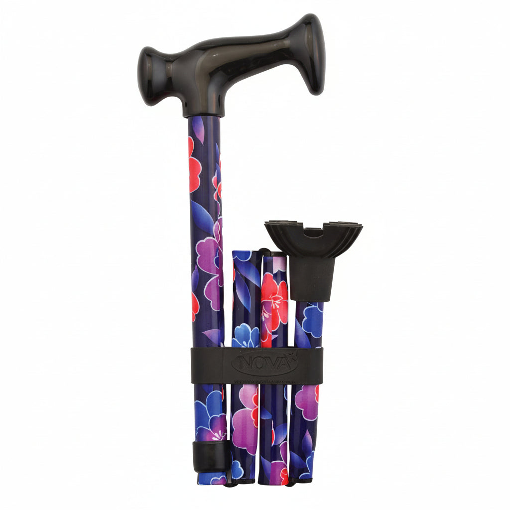 Folding Cane with Mini Quad Tip