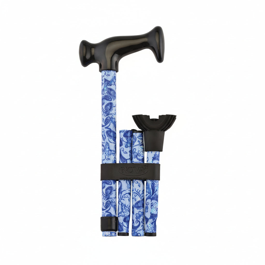 Folding Cane with Mini Quad Tip