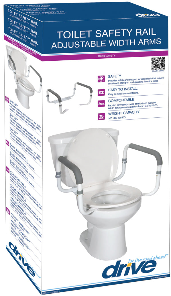 Toilet Safety Rails with Adjustable Width Arms