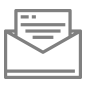 Icon of a letter or document with an envelope, symbolizing communication.