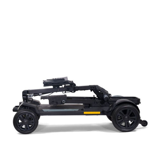 Black log splitter on a white background